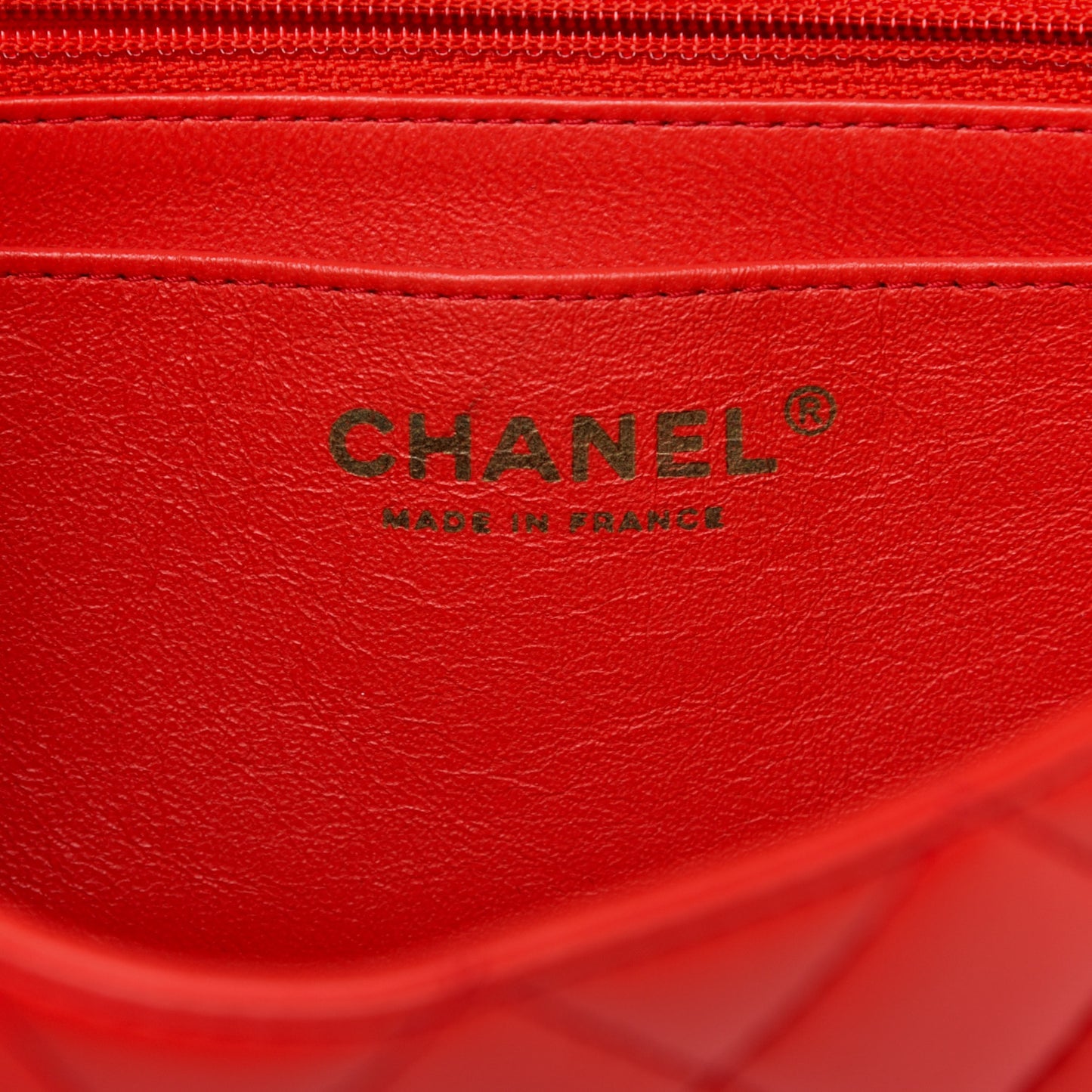 Lambskin Quilted Mini Rectangular Flap Red