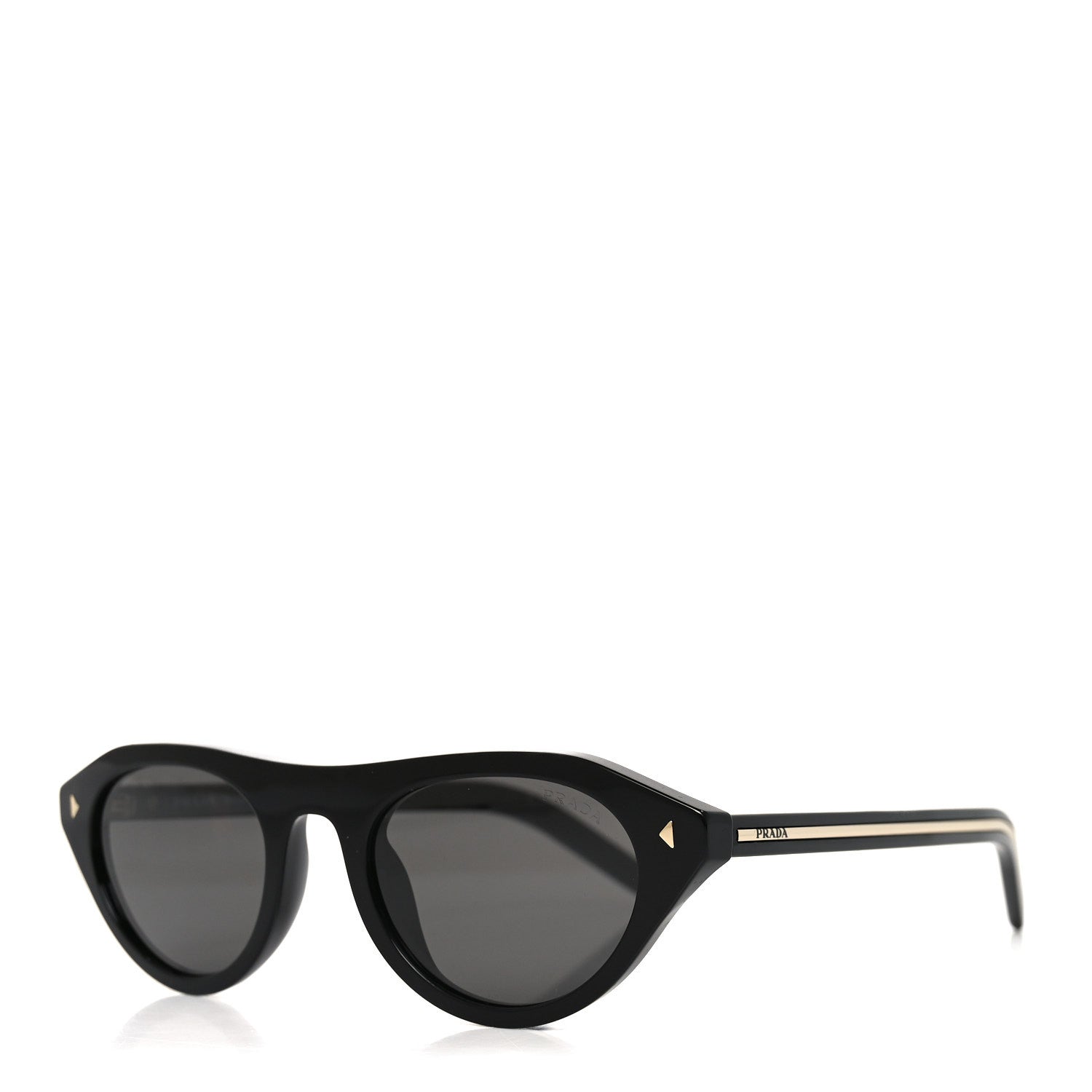 Prada Acetate Iconic Metal Plaque Sunglasses SPR B15 Black 1 of 7