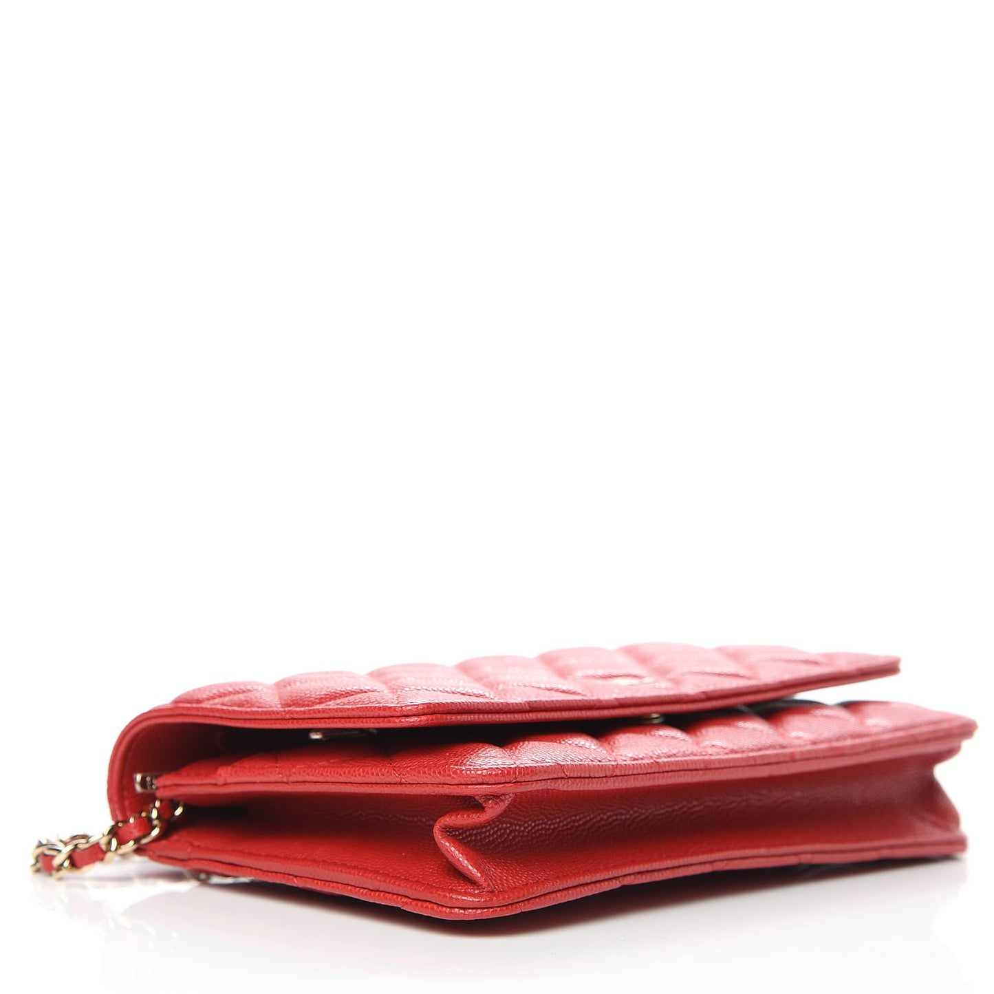 Caviar Quilted Wallet on Chain WOC Red