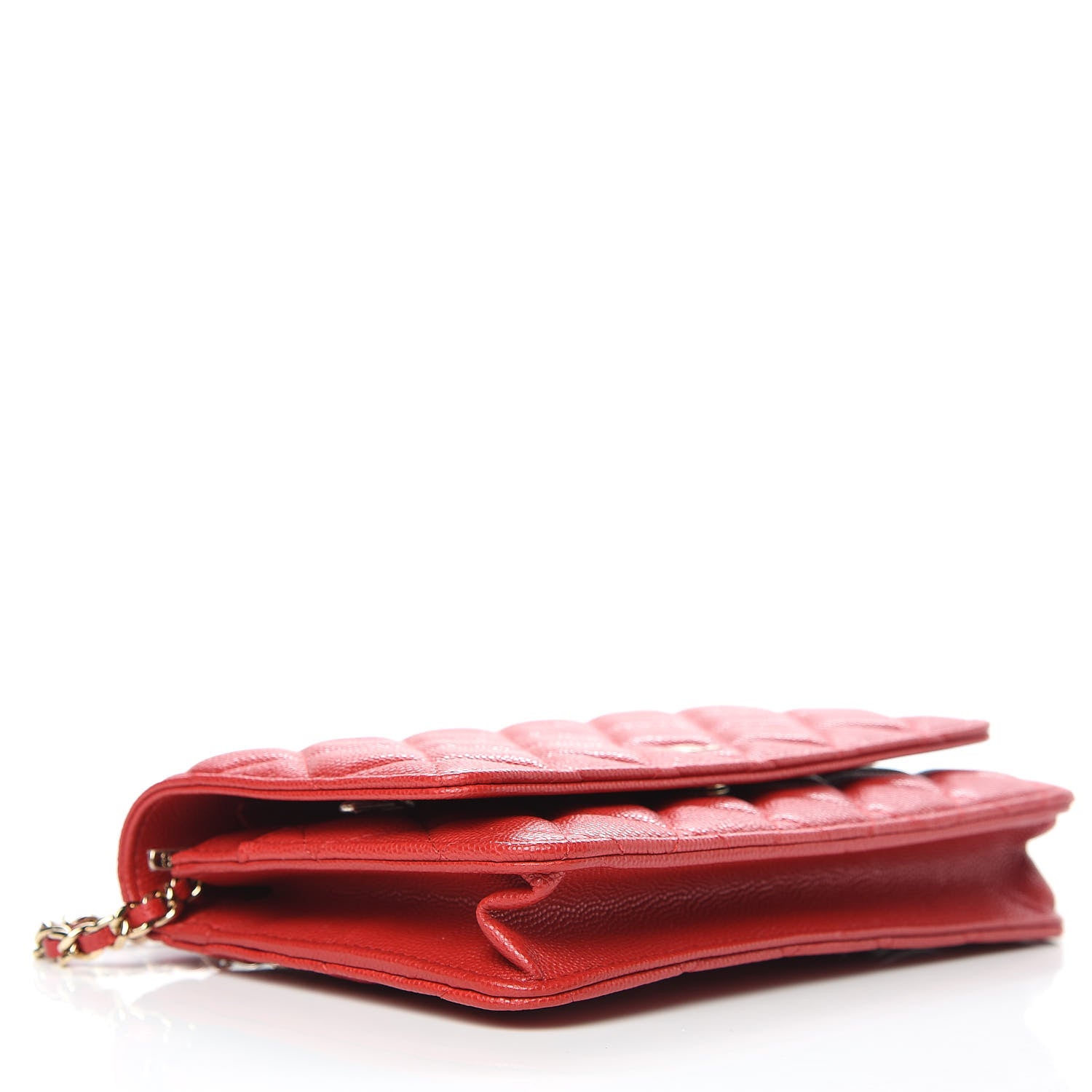 Chanel Caviar Quilted Wallet on Chain WOC Red 4 of 11