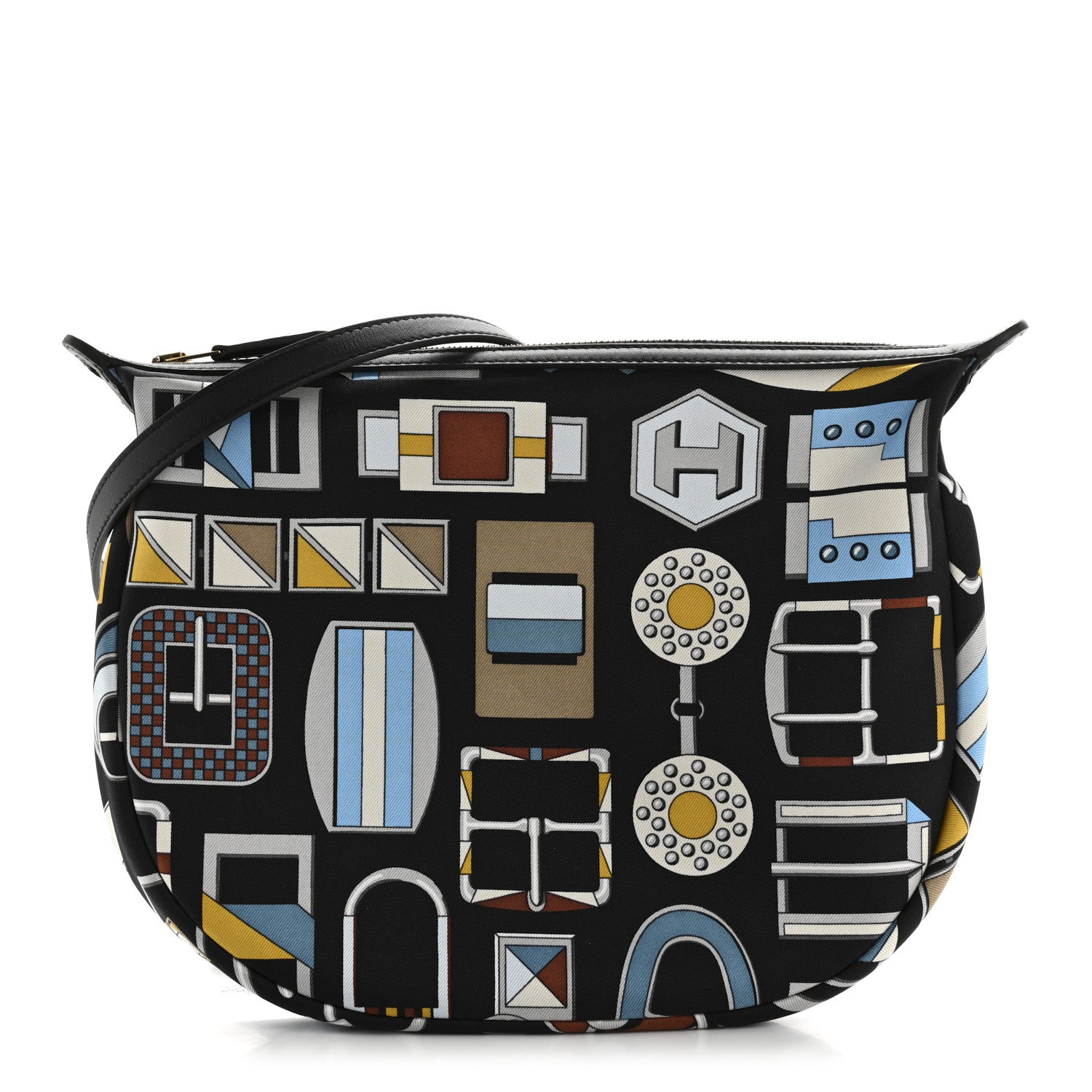 Hermes Silk Sursoie To Go Pouch Bleu Marine Craie Black 1 of 12