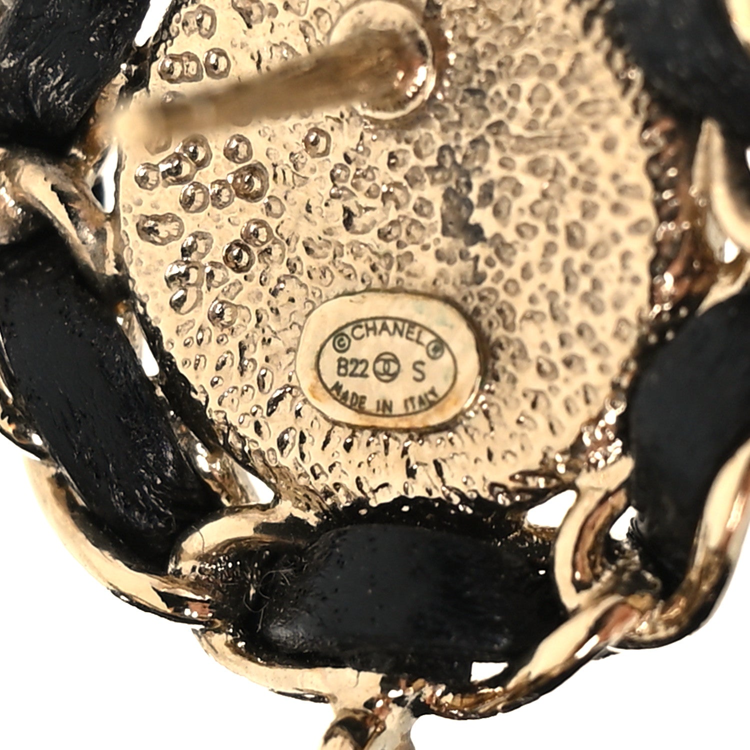Chanel Lambskin CC Chain Drop Earrings Black Gold 4 of 5
