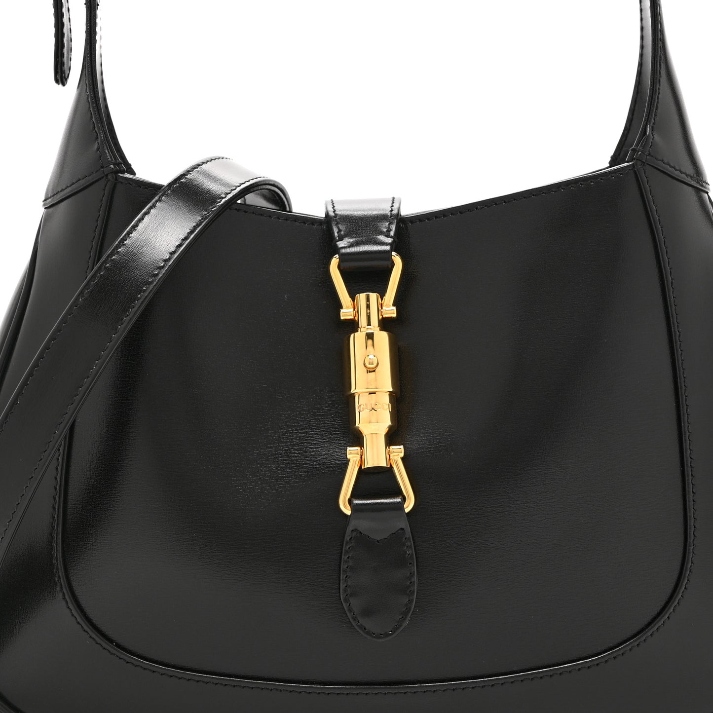 Boarded Dyana Lux Calfskin Small Jackie 1961 Hobo Black