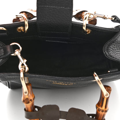 Gucci Cellarius Calfskin Mini Bamboo Shopper Tote Black 5 of 9