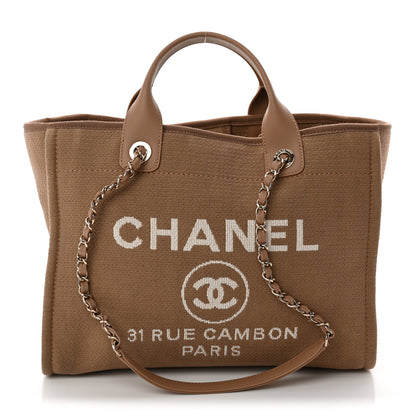 Chanel Mixed Fibers Small Deauville Tote Dark Beige 1 of 11