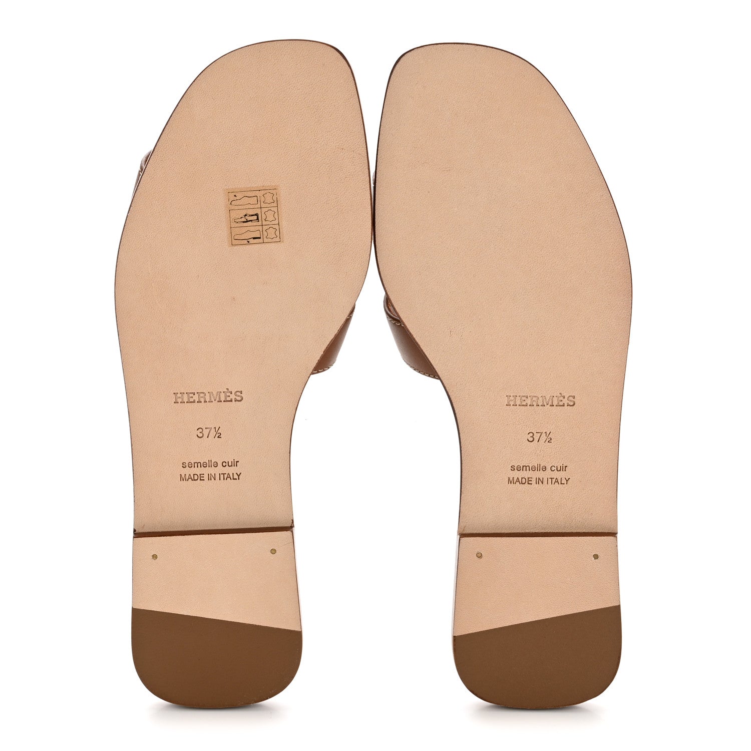 Hermes Box Calfskin Oran Sandals 37.5 Gold 6 of 10