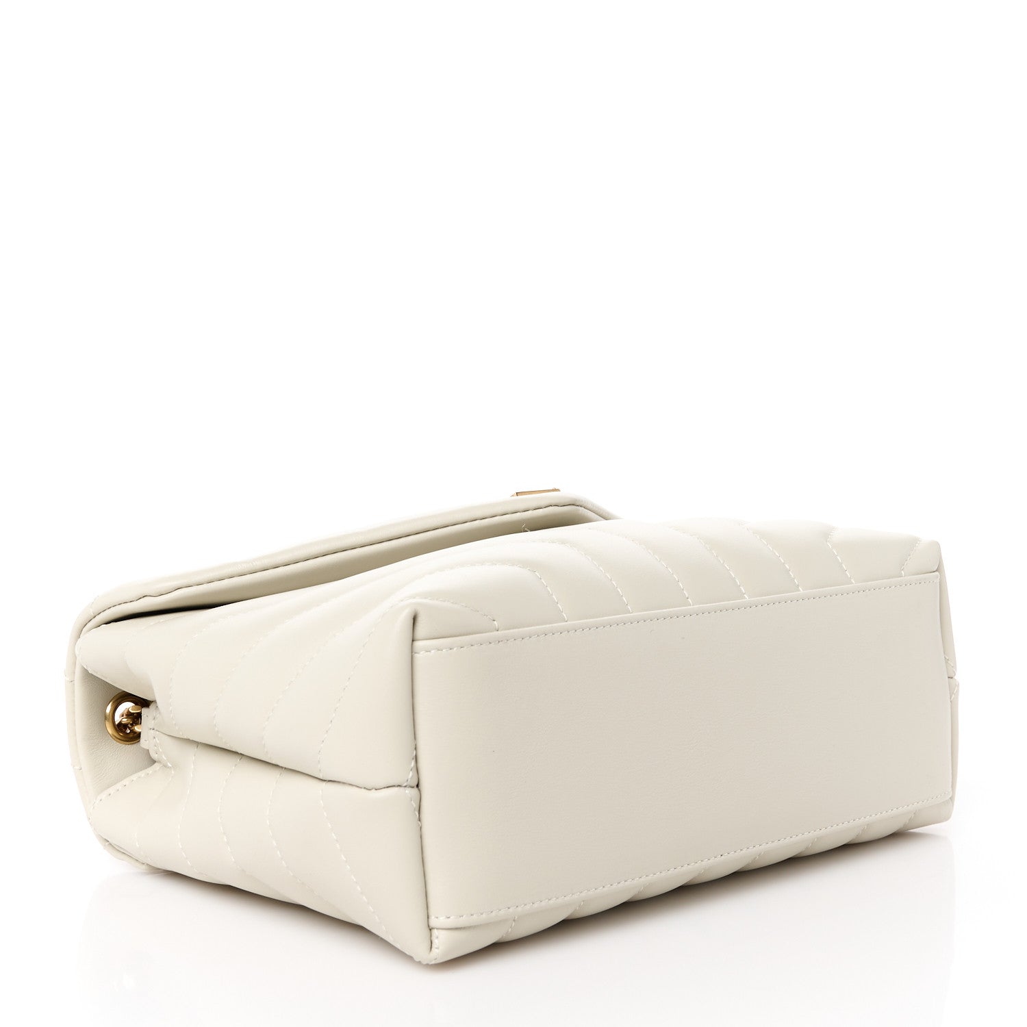 Saint Laurent Calfskin Y Quilted Monogram Small Loulou Chain Satchel Crema Soft 4 of 11