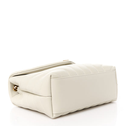 Saint Laurent Calfskin Y Quilted Monogram Small Loulou Chain Satchel Crema Soft 4 of 11