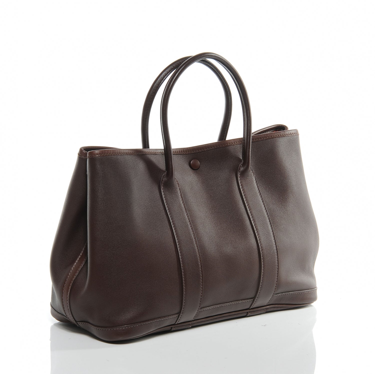 Hermes Swift Leather Garden Party TPM Tote Chocolate 3 of 6