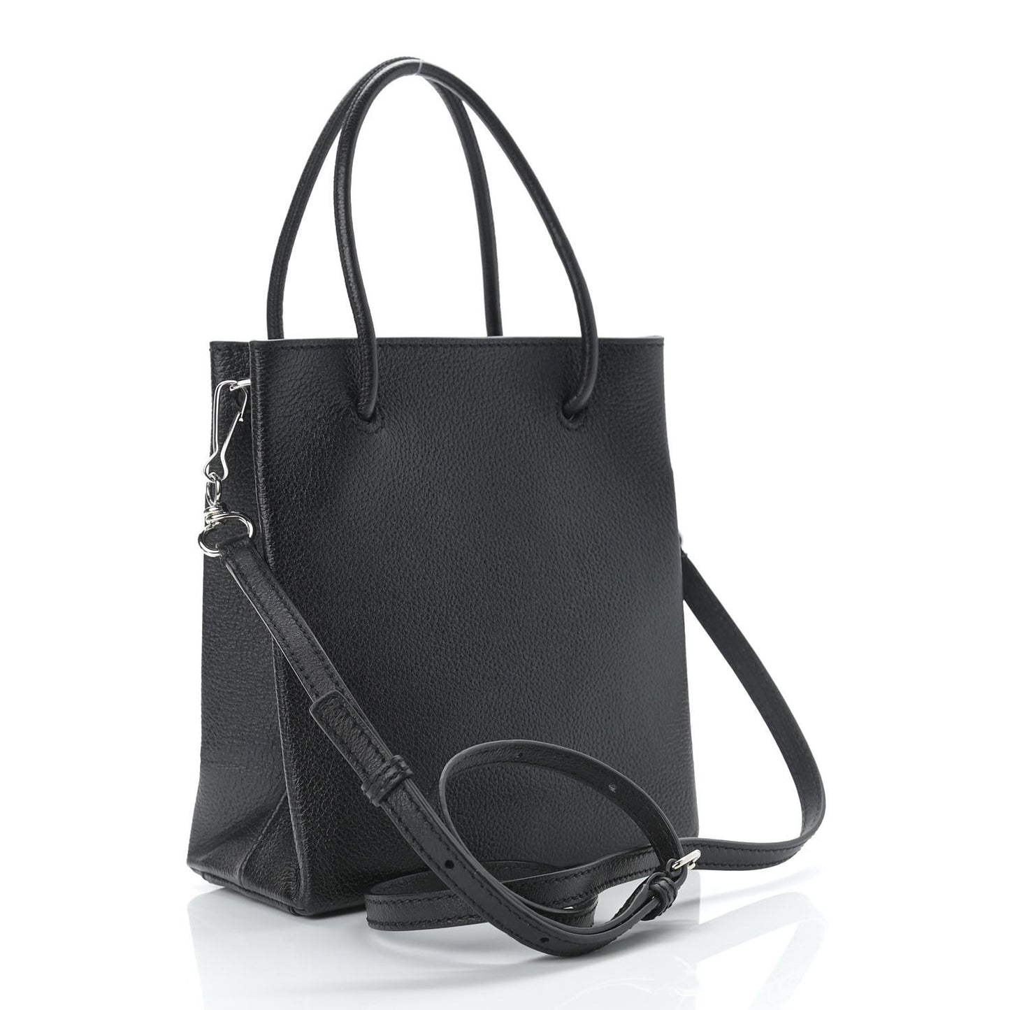 Calfskin Logo XXS Shopping Tote Black