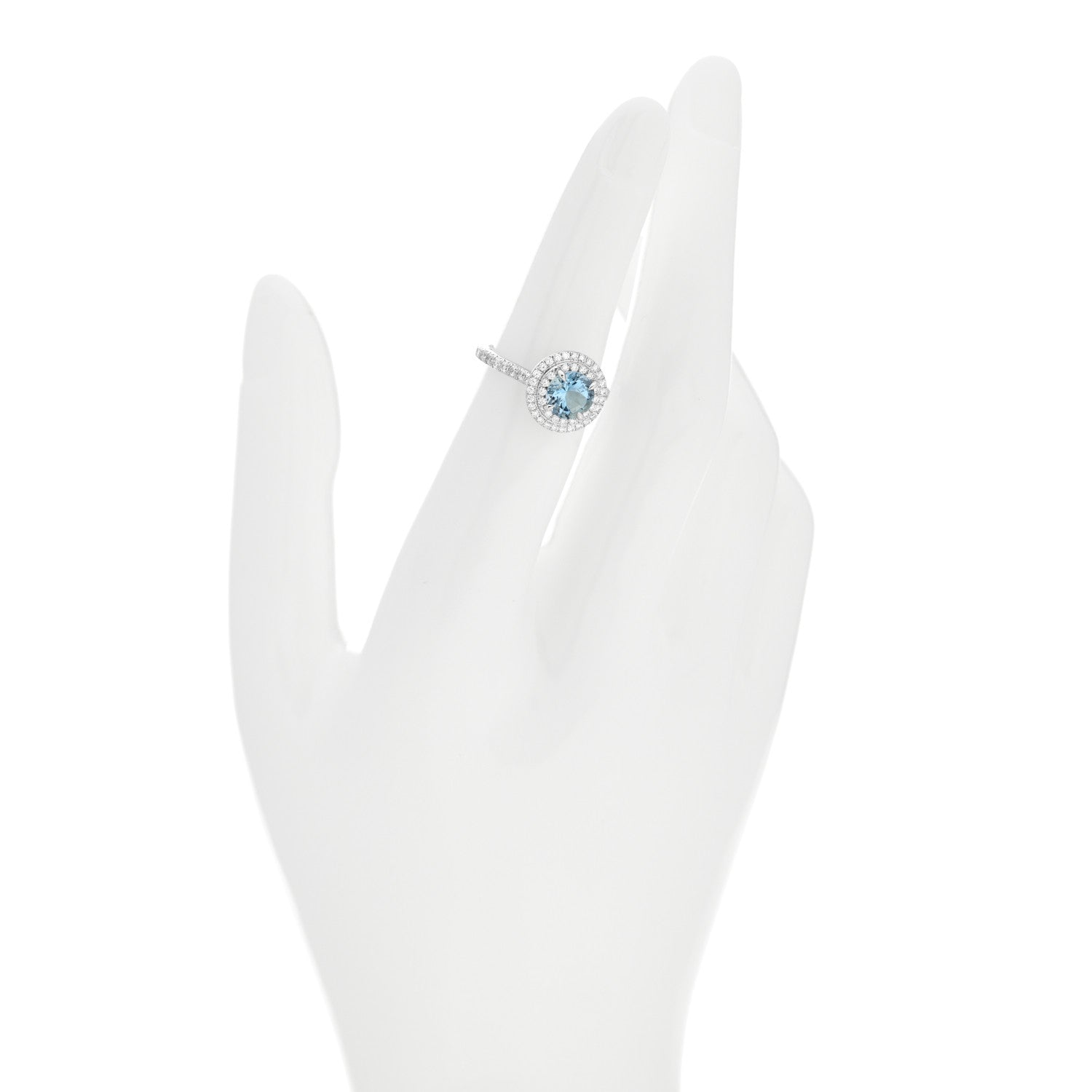 Tiffany Platinum Diamond Aquamarine Soleste Ring 49 5 2 of 6