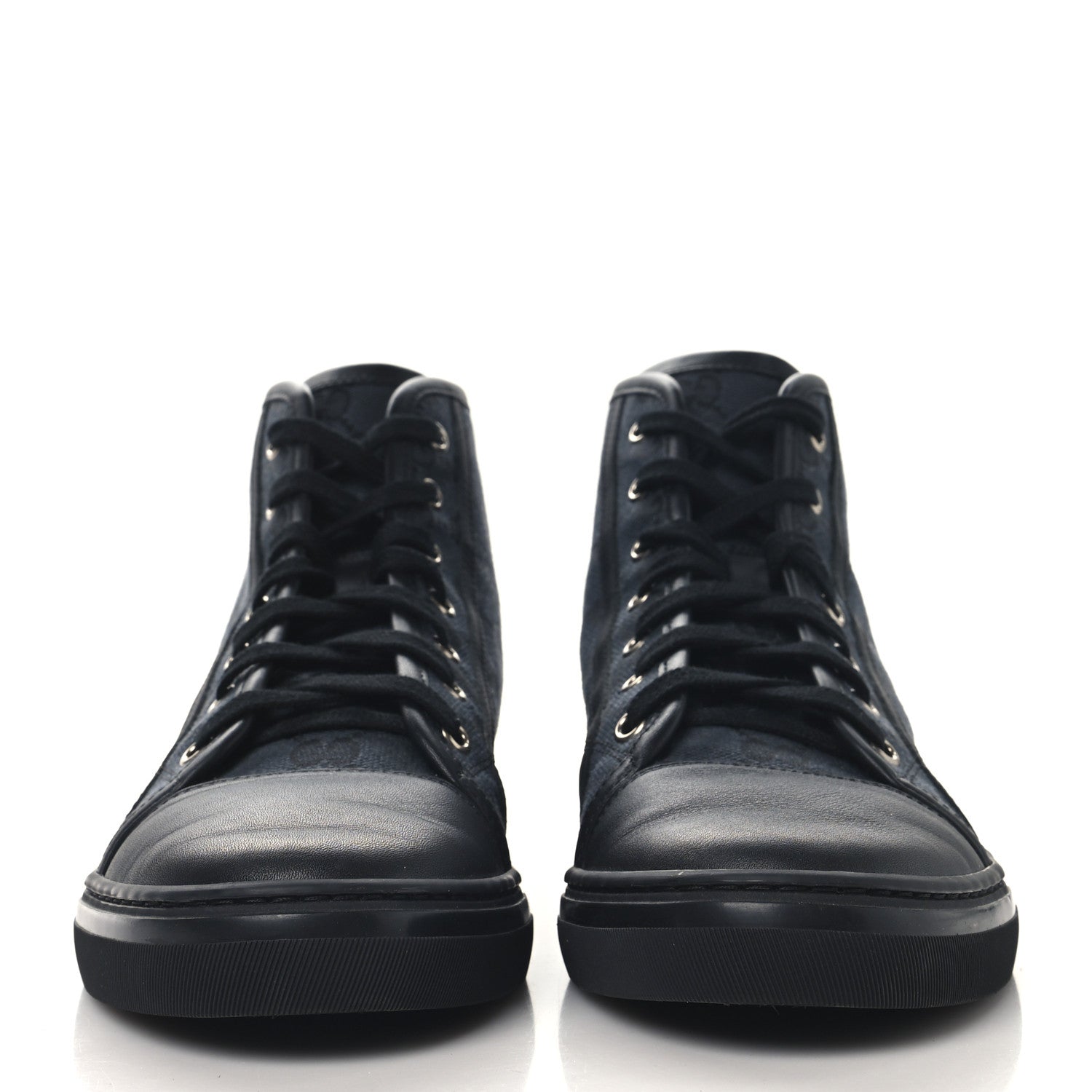 Gucci Monogram High Top Sneakers 39 Black 3 of 10
