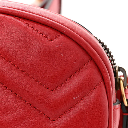 Gucci Calfskin Matelasse GG Marmont Belt Bag 85 34 Hibiscus Red 13 of 14