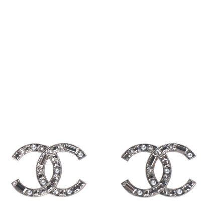 Chanel Baguette Crystal Pearl CC Bright Young Things Earrings Ruthenium 1 of 4