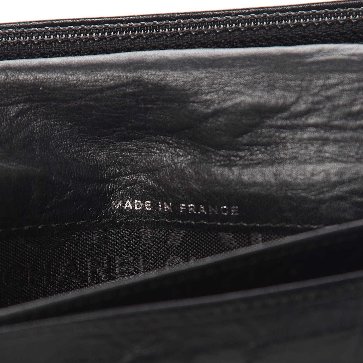 Aged Calfskin Quilted Cambon Yen Wallet Black
