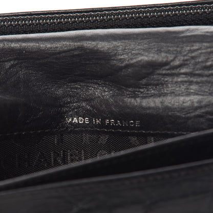 Chanel Aged Calfskin Quilted Cambon Yen Wallet Black 7 of 8