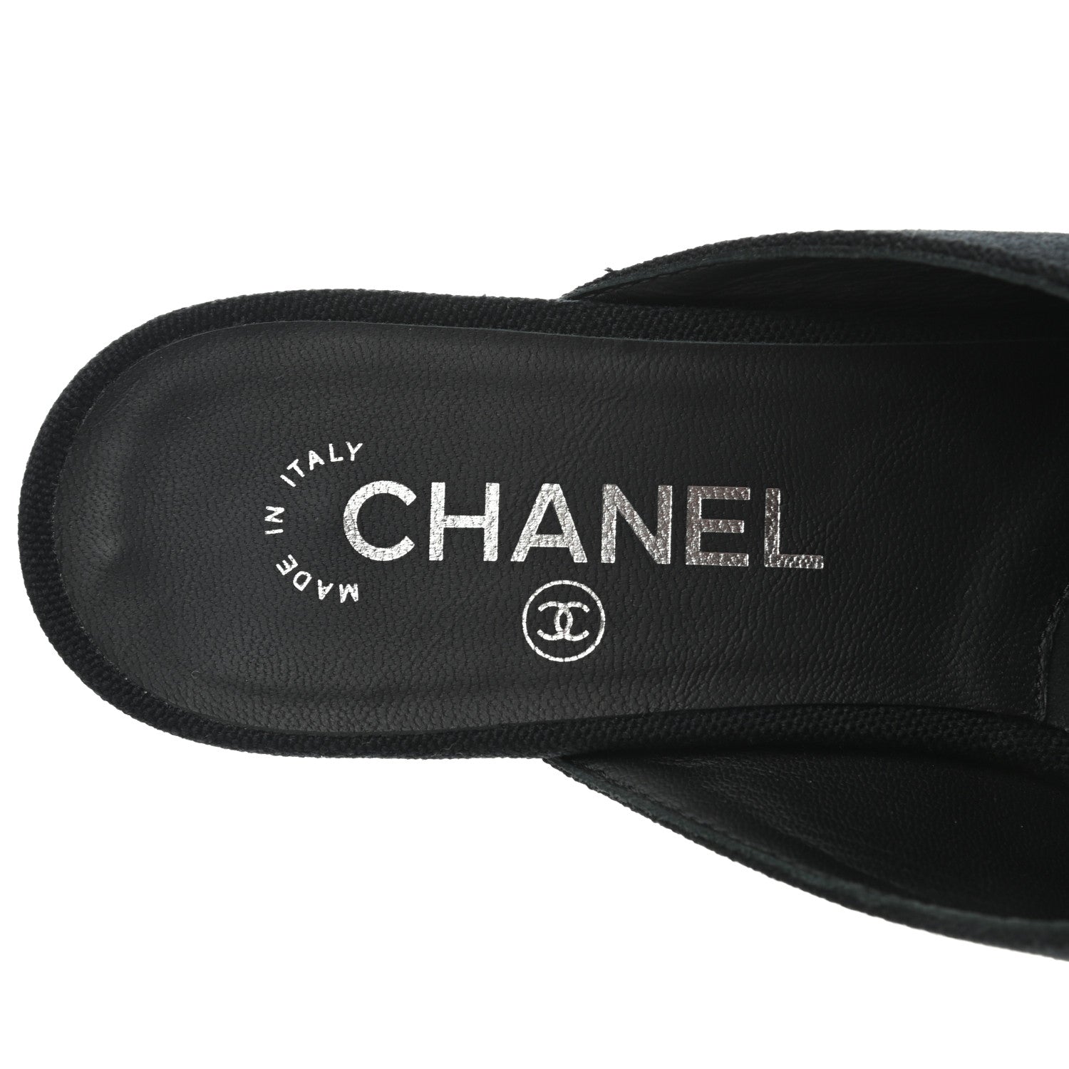 Chanel Fabric Velvet Cap Toe Mules 39.5 Black 6 of 8