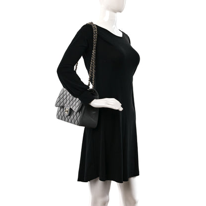 Chanel Lambskin Quilted Jumbo Double Flap Dark Grey 2 of 9