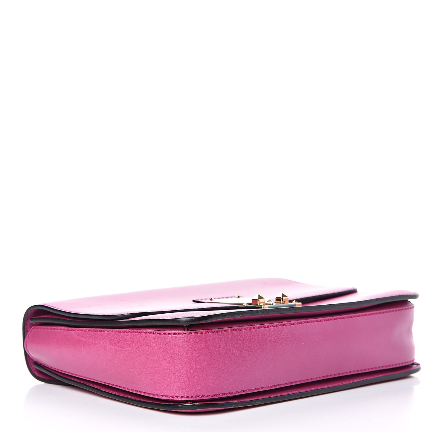 Shiny Nappa L'Amour Rockstud Shoulder Bag Fuxia
