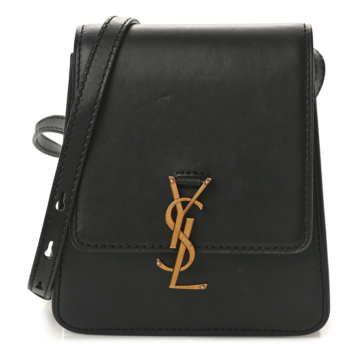 Saint Laurent Smooth Calfskin North South Kaia Satchel Black 1 of 9