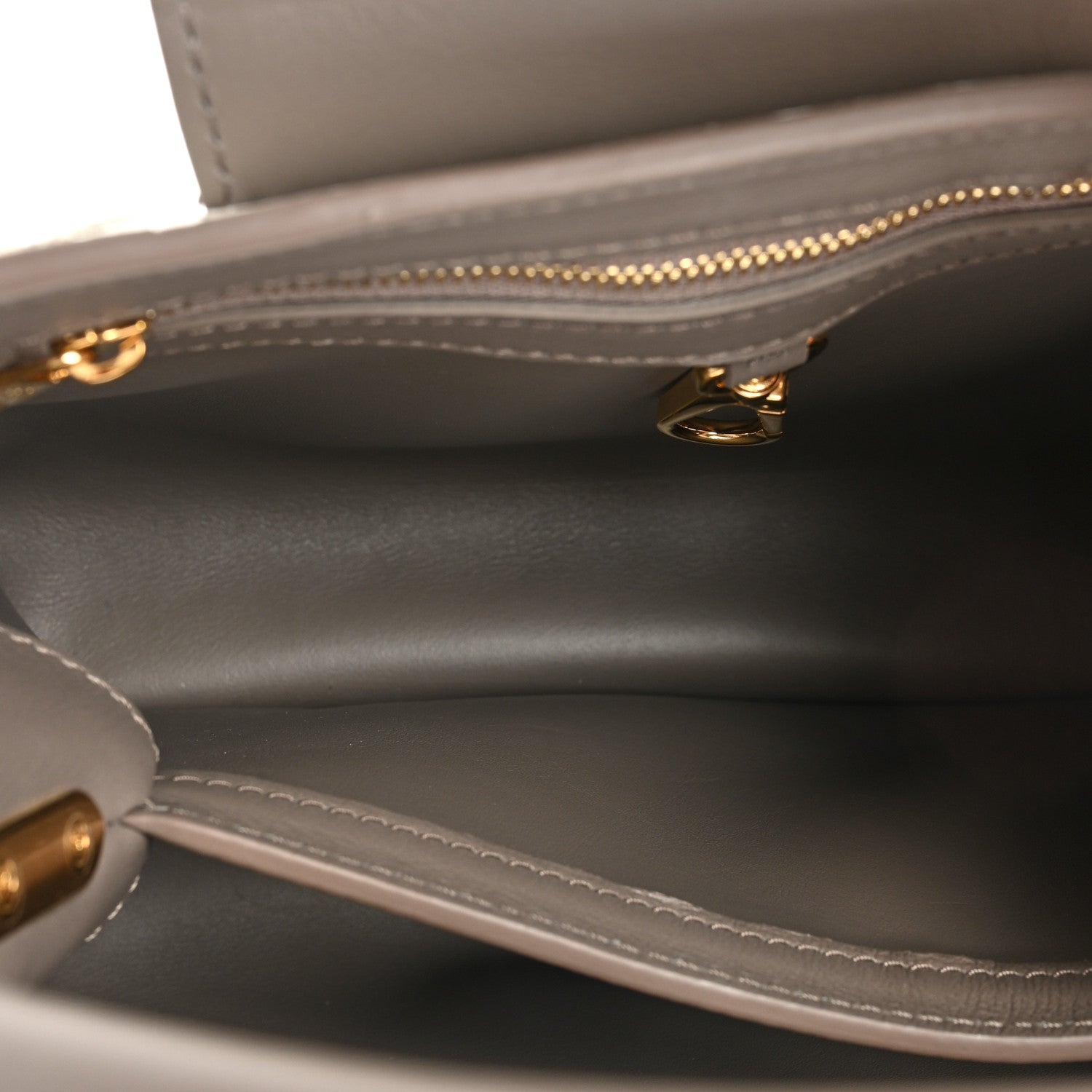 Louis Vuitton Calfskin Since 1854 Embroidered Capucines BB Ecru Taupe 6 of 13