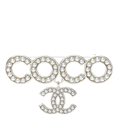 Chanel Pearl Coco Brooch Gold 1 of 5