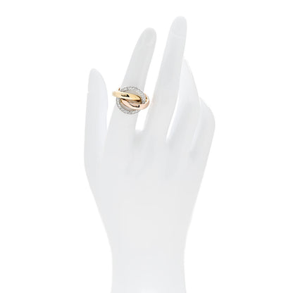 Cartier 18K Pink Yellow White Gold Diamond Trinity Crash Ring 50 5.5 2 of 5