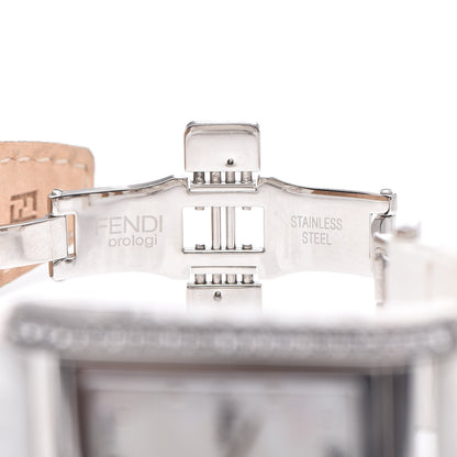 Fendi Stainless Steel Alligator Diamond Mother of Pearl 27mm Quartz Watch 5 of 10