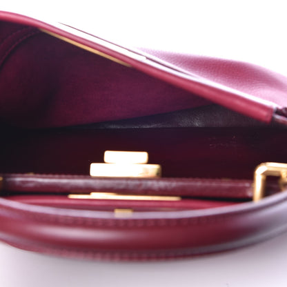 Fendi Vitello Saddle Medium Peekaboo Iconic Satchel Melograno Ciliegia 6 of 11