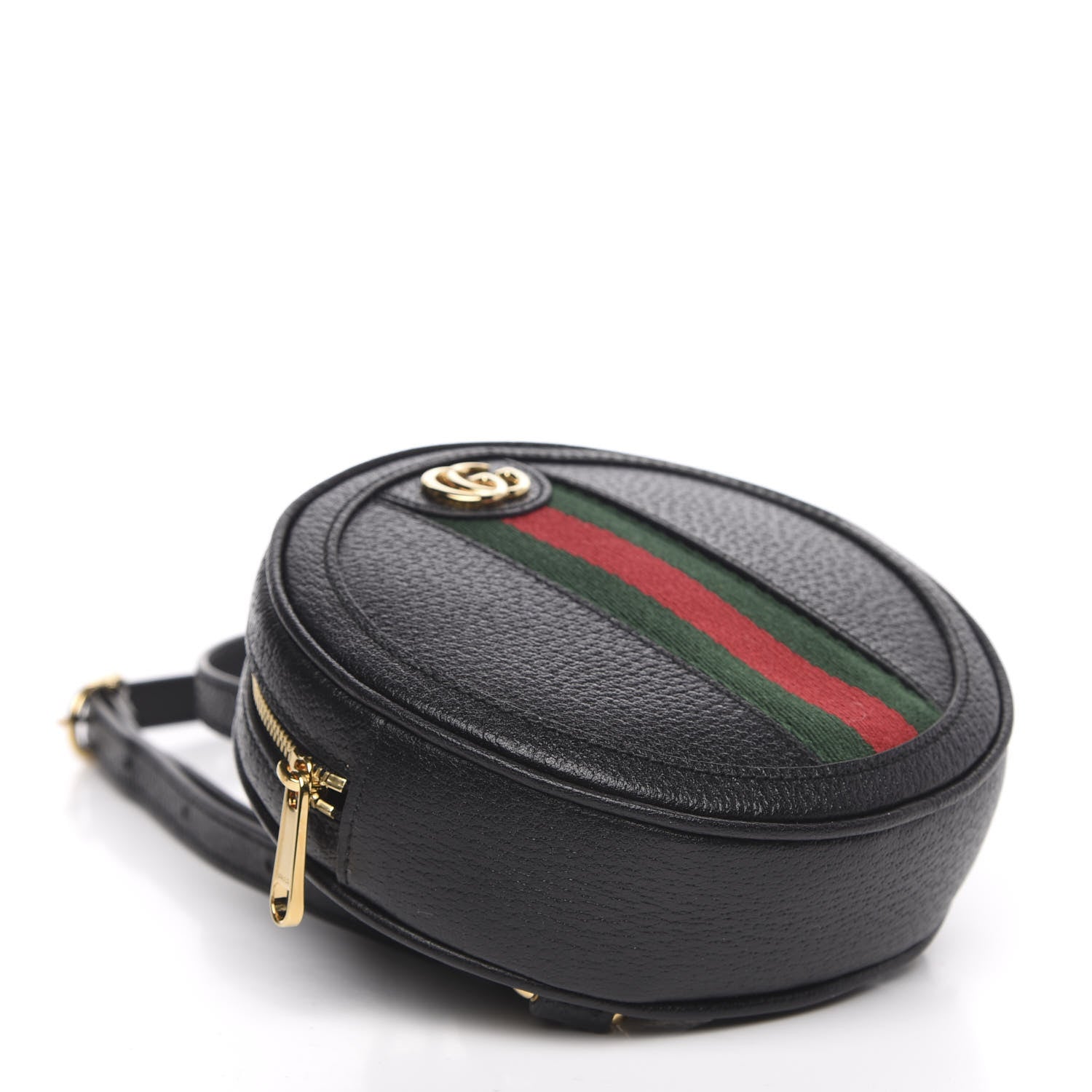 Gucci Grained Calfskin Web Mini Ophidia Round Backpack Black 3 of 9