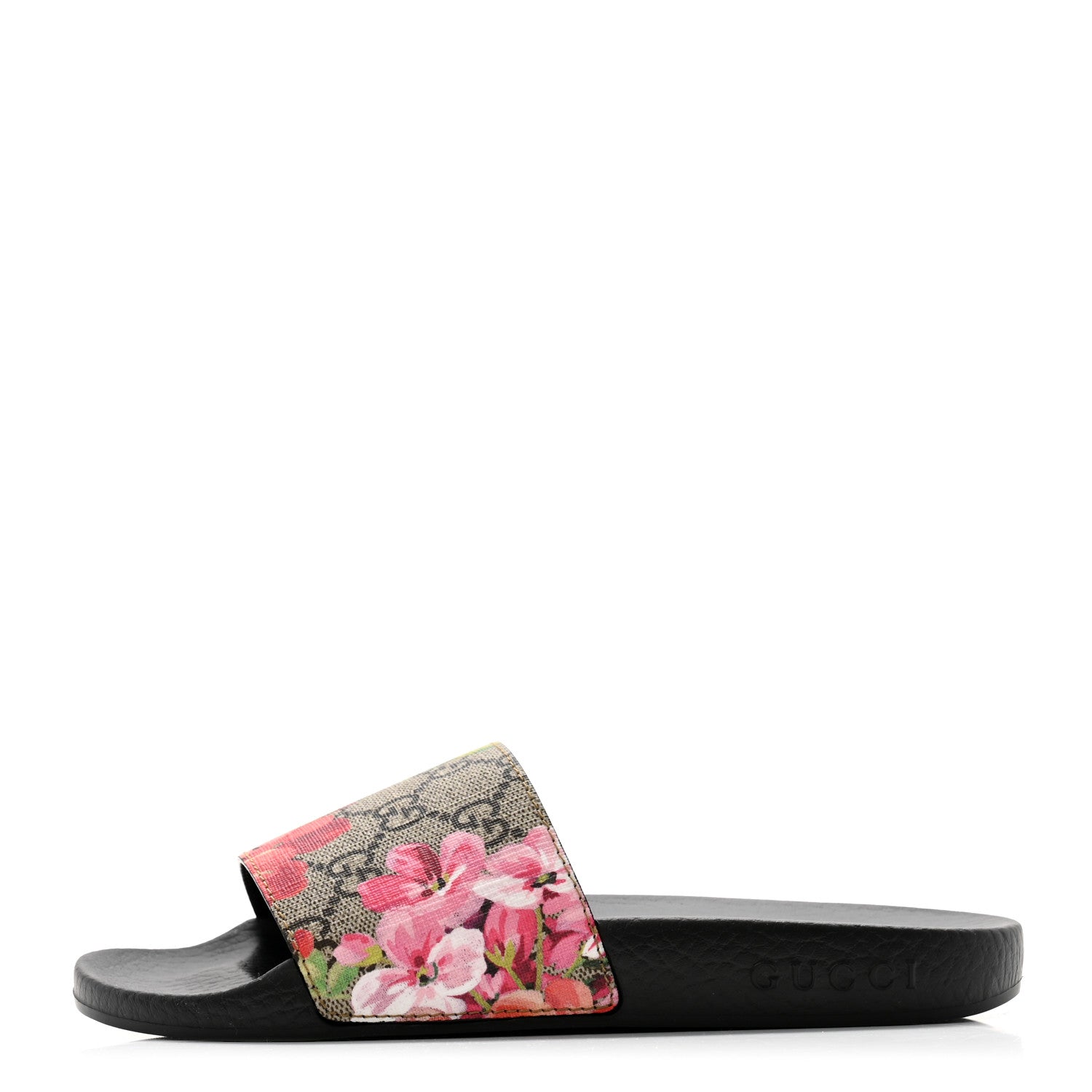 Gucci GG Supreme Monogram Blooms Slide Sandals 35 Beige Multicolor 1 of 8