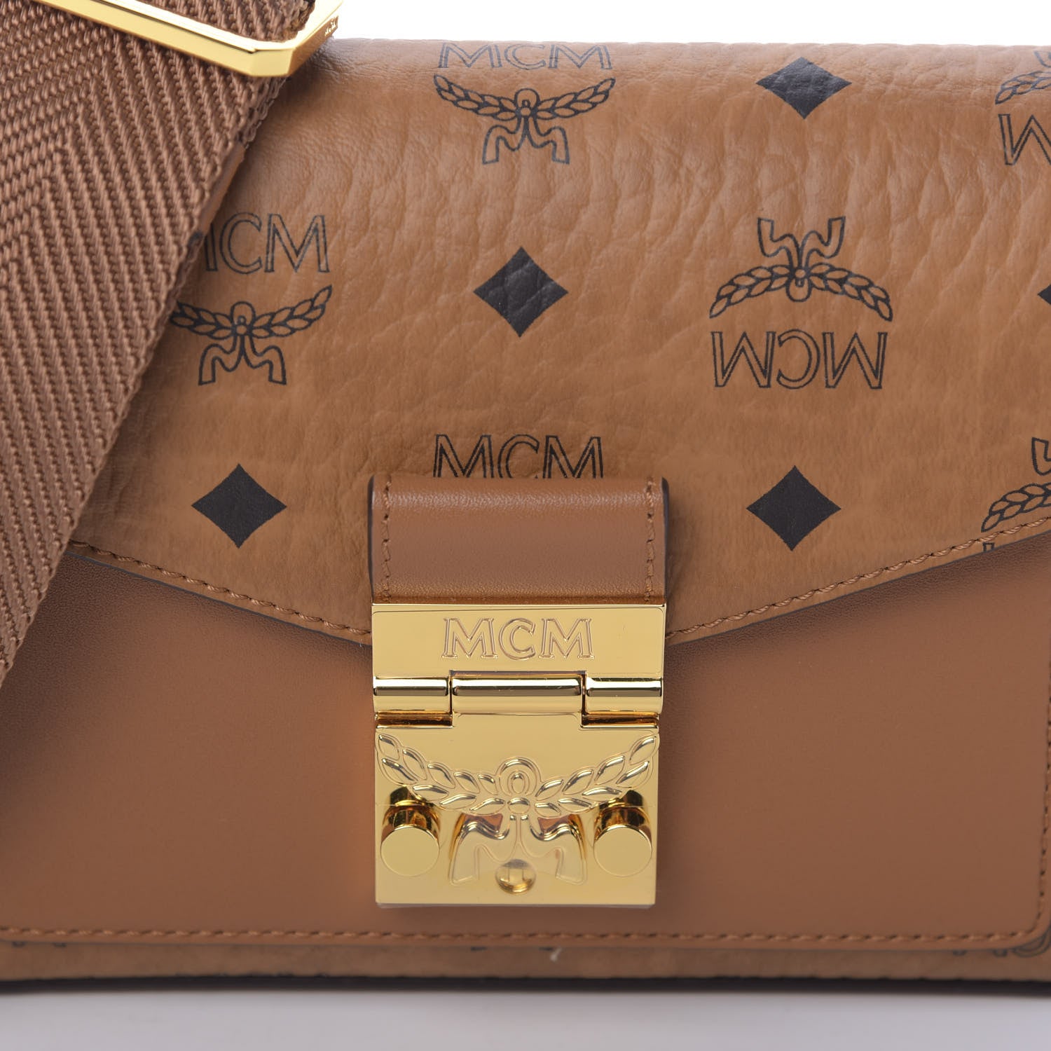 MCM Visetos Small Millie Crossbody Belt Bag Cognac 10 of 10