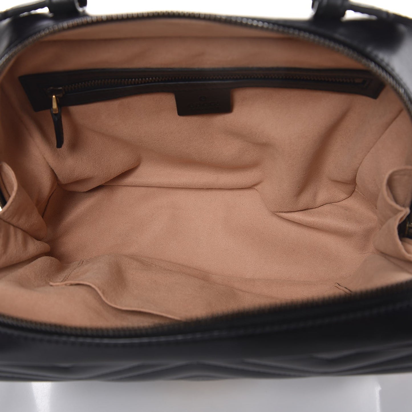 Calfskin Matelasse Sylvie Web Small GG Marmont Top Handle Shoulder Bag Black
