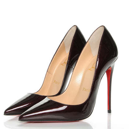 Christian Louboutin Patent So Kate 120 Pumps 35 Rouge Noir 3 of 7