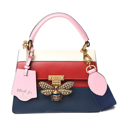 Gucci Calfskin Sylvie Web Small Queen Margaret Top Handle Bag Blue Agata Hibiscus Red Mystic White Sugar Pink 1 of 9