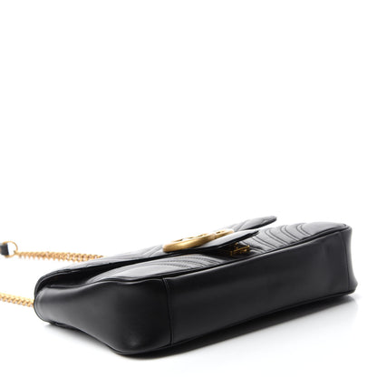 Gucci Calfskin Matelasse Medium GG Marmont Shoulder Bag Black 5 of 11