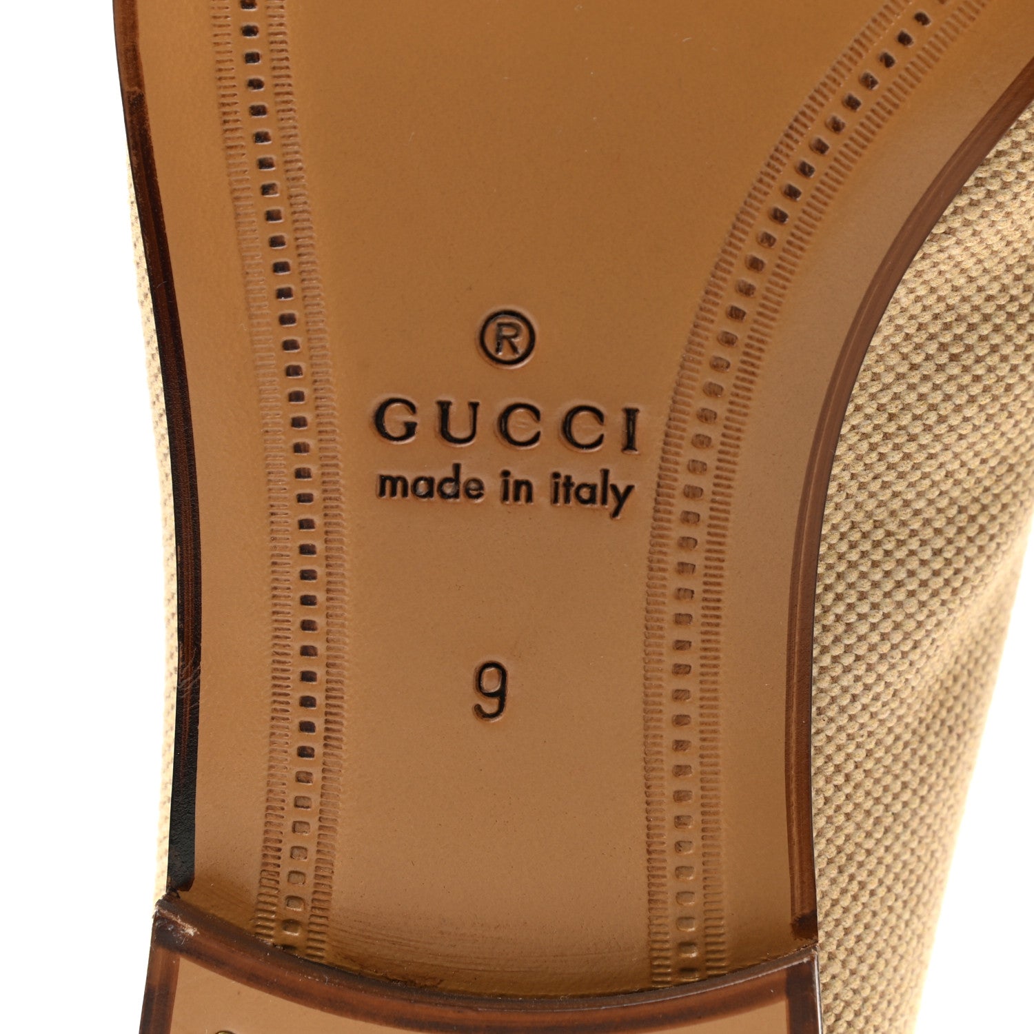 Gucci Canvas Web Mens Brixton Horsebit Loafers 9 Sand Light Cuir 6 of 8
