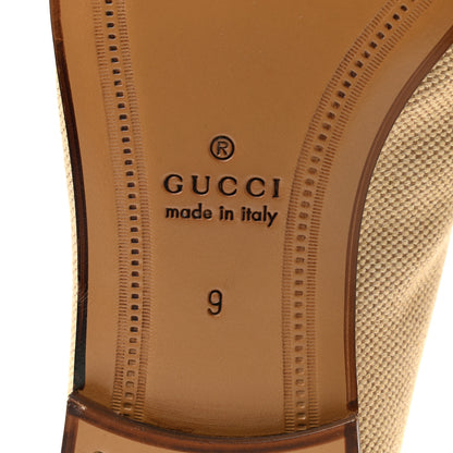 Gucci Canvas Web Mens Brixton Horsebit Loafers 9 Sand Light Cuir 6 of 8
