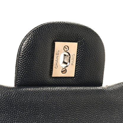 Chanel Caviar Quilted Jumbo Double Flap Navy Blue 7 of 11