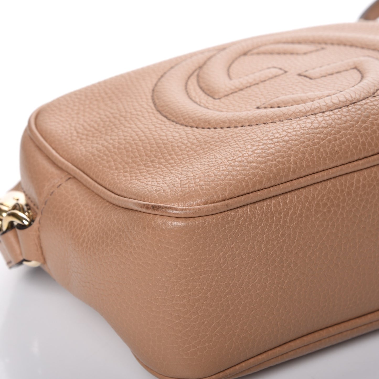 Pebbled Calfskin Small Soho Disco Bag Camelia
