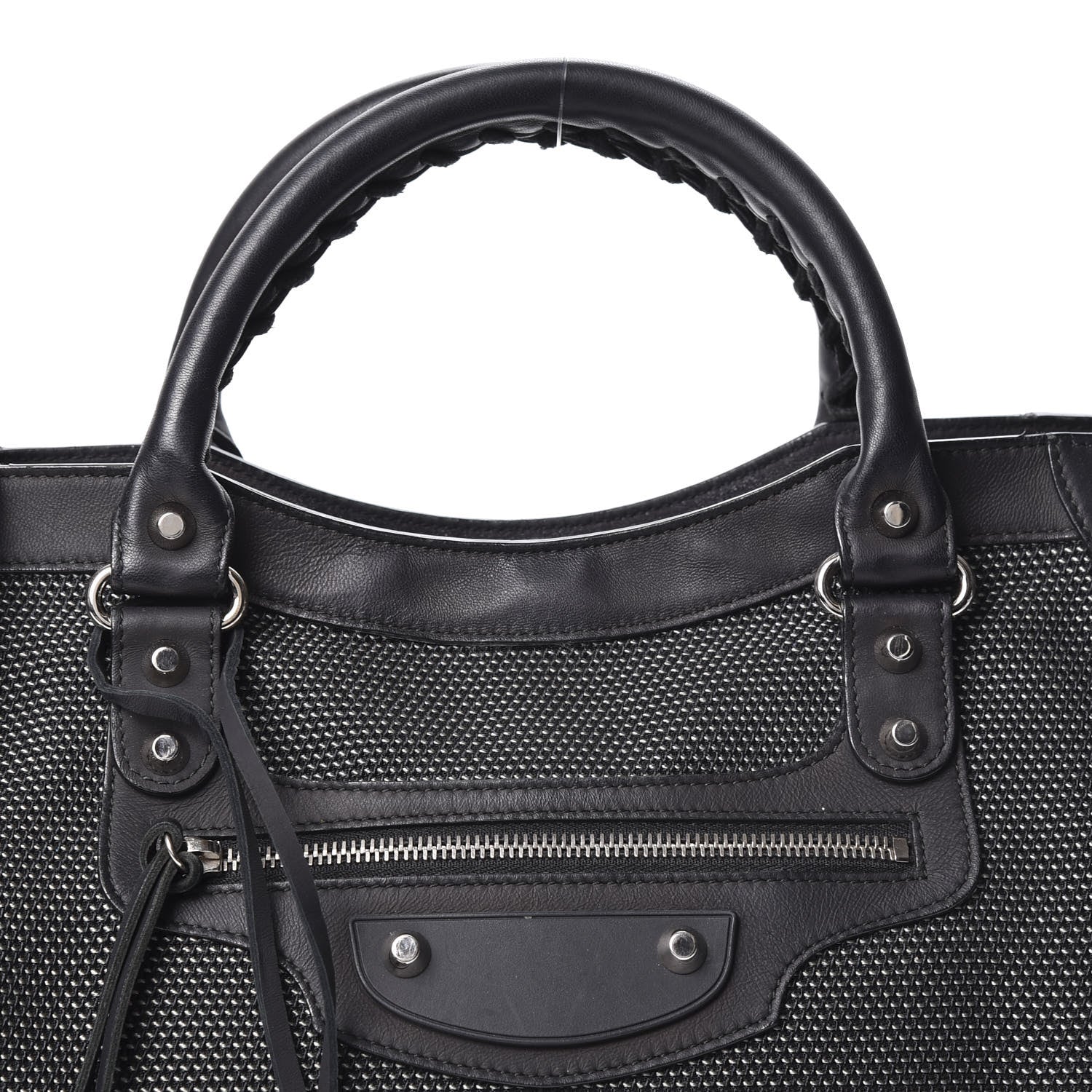 Balenciaga Calfskin Twill Perforated Classic Silver Hardware City Black 11 of 11