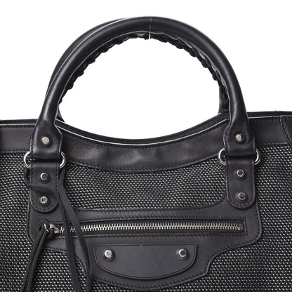 Balenciaga Calfskin Twill Perforated Classic Silver Hardware City Black 11 of 11
