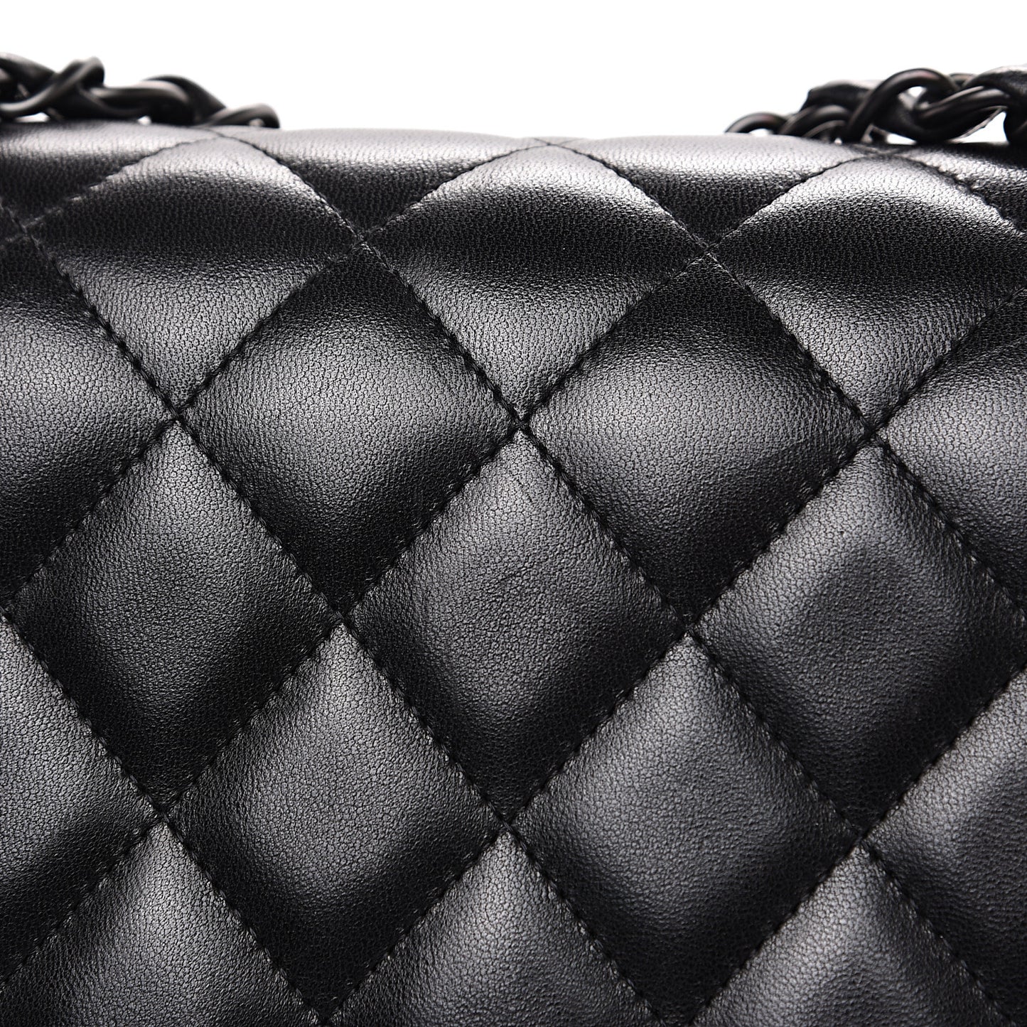 Lambskin Quilted Jumbo Double Flap So Black