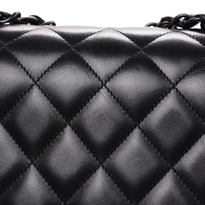 Chanel Lambskin Quilted Jumbo Double Flap So Black 18 of 19