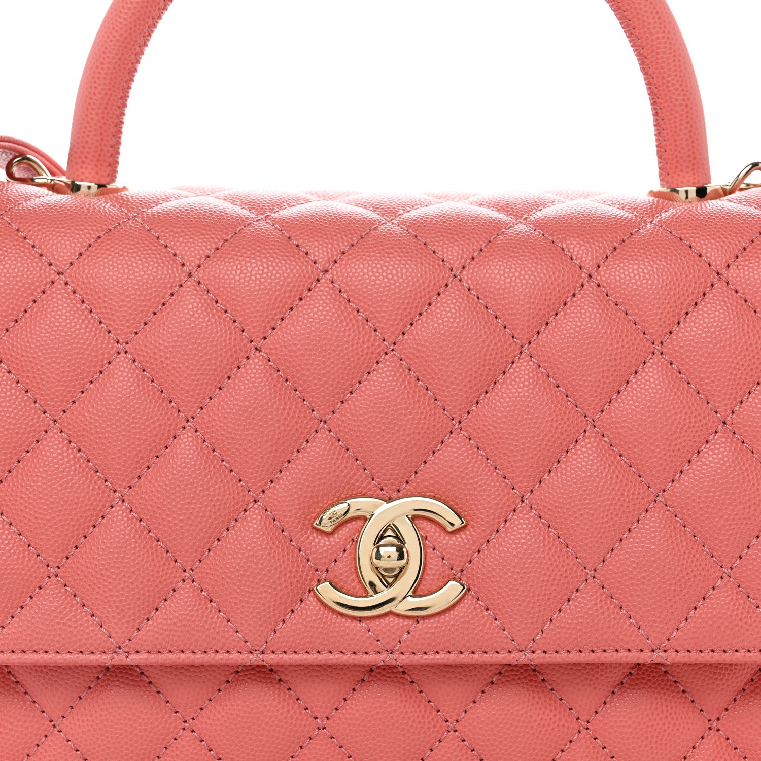 Chanel Caviar Quilted Small Coco Handle Flap Pink 8 of 10