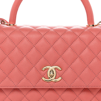 Chanel Caviar Quilted Small Coco Handle Flap Pink 8 of 10