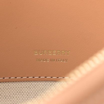 Burberry Canvas Smooth Calfskin Olympia Shoulder Bag Natural Tan 6 of 9