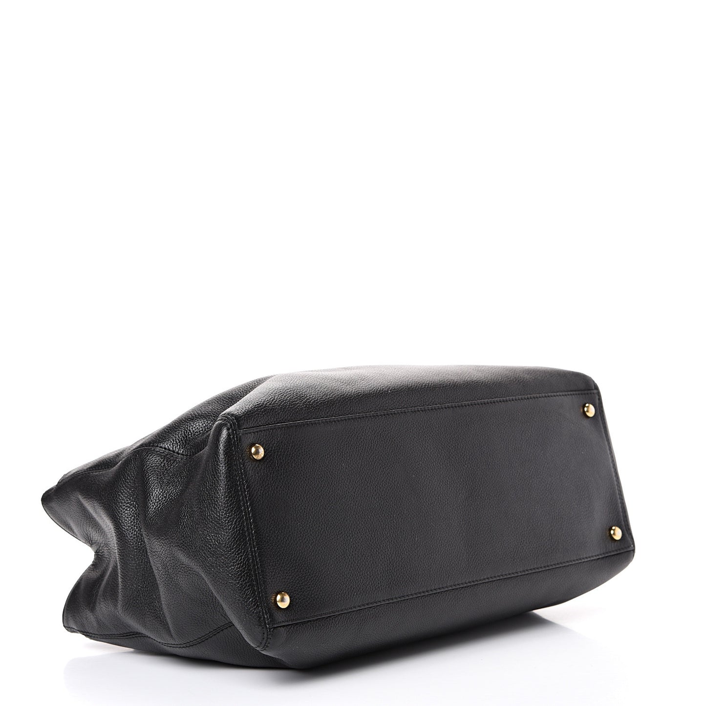 Calfskin Cerf Executive Shopper Tote Black