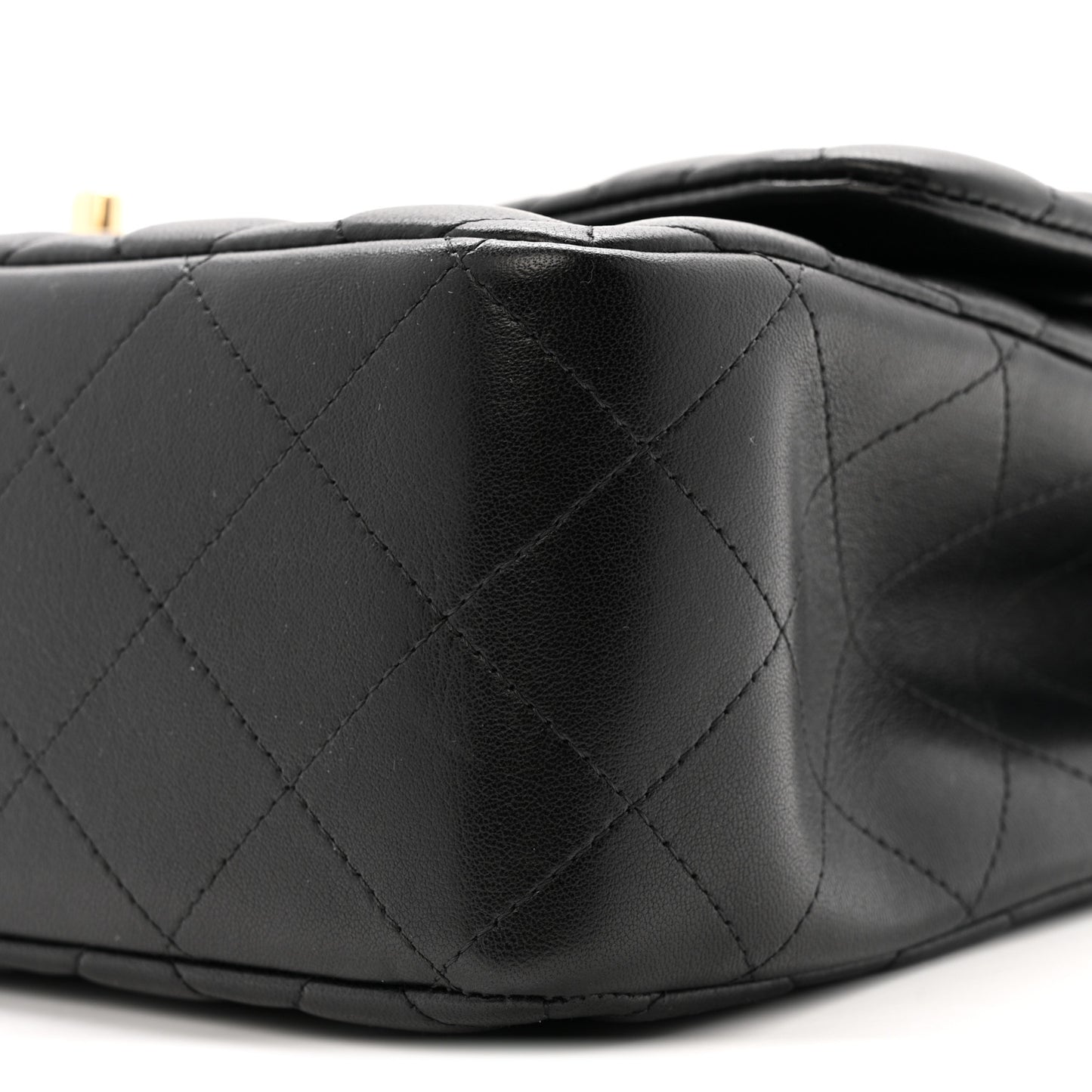 Lambskin Quilted Jumbo Double Flap Black