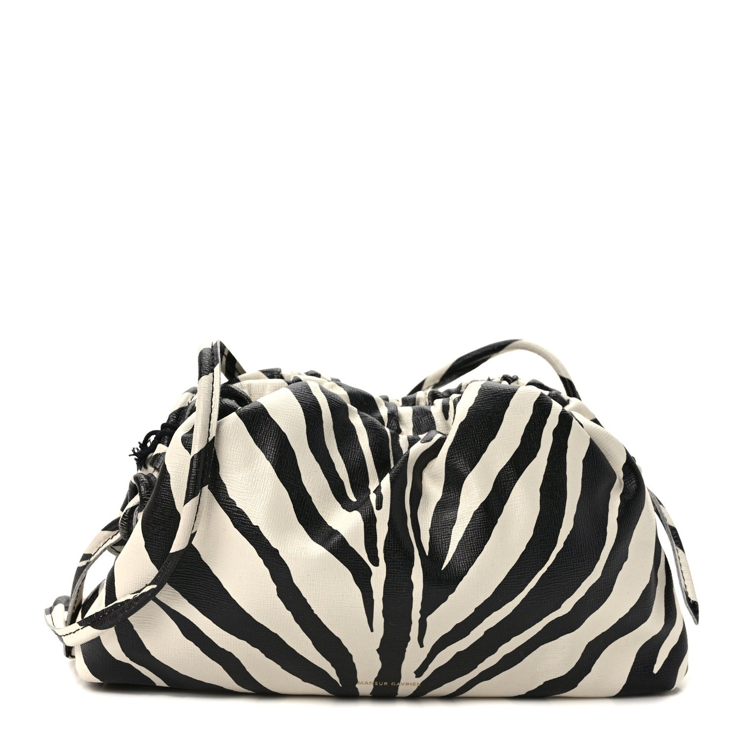 Zebra Print Mini Cloud Clutch Black White